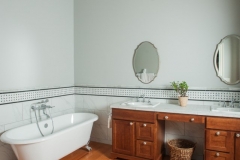 Beautiful Classic American Colonial Bathroom with Footed Bathtub in Colorado Springs, CO