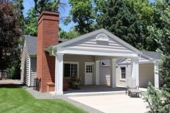 Classic Home Renovation Exterior Pergola & Chimney