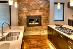 Modern Contemporary Kitchen Renovation in Colorado Springs With Fireplace