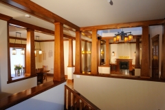 Open Craftsman Style Hallway Renovation with Exposed Cherry Wood Beams Throughout