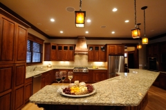 Open Cherry Wood Kitchen in Craftsman Renovation Project in Colorado Springs