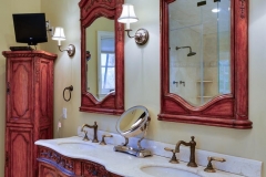 French Manor Colorado Home Master Bathroom Double Sinks