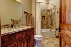 Mountain Home - Large Bathroom with Cherry Wood Vanity &Beautiful Wood Doors