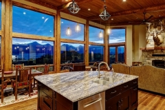 Mountain Home Kitchen Design - Oversized Windows & Large Island